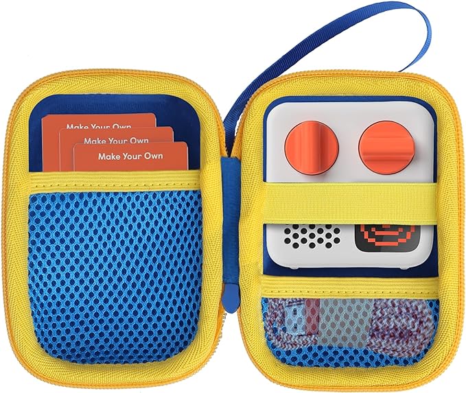 Hard Case Compatible with Yoto Mini Kids Audio Music Player Children Speaker Plays Audiobook Cards Radio (Blue + Yellow Case)