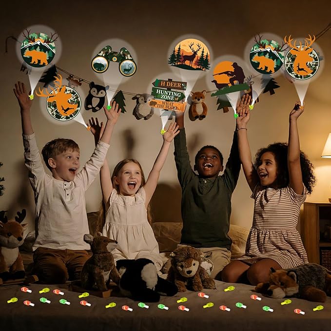 36Pcs Hunting LED Finger Lights Camo Hunting Party Favors Glow in the Dark Light Up Finger Lights Hunter Themed Toys Bulk for Kids Birthday Party Goodie Bag Stuffer Birthday Gifts Classroom Prize