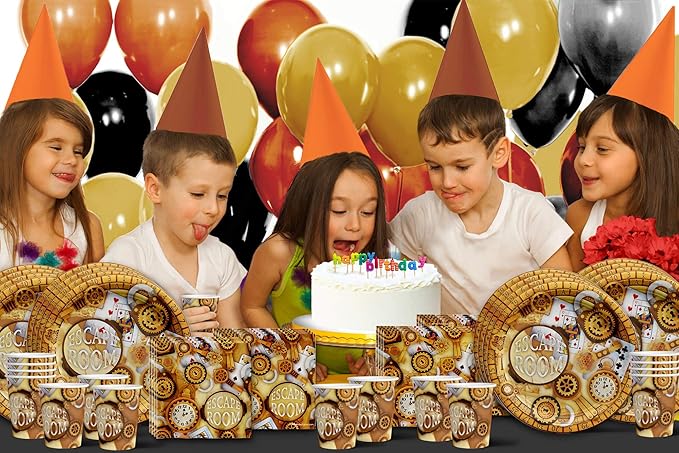 Escape Room Party Supplies Set Plates Napkins Cups Tableware Kit for 16