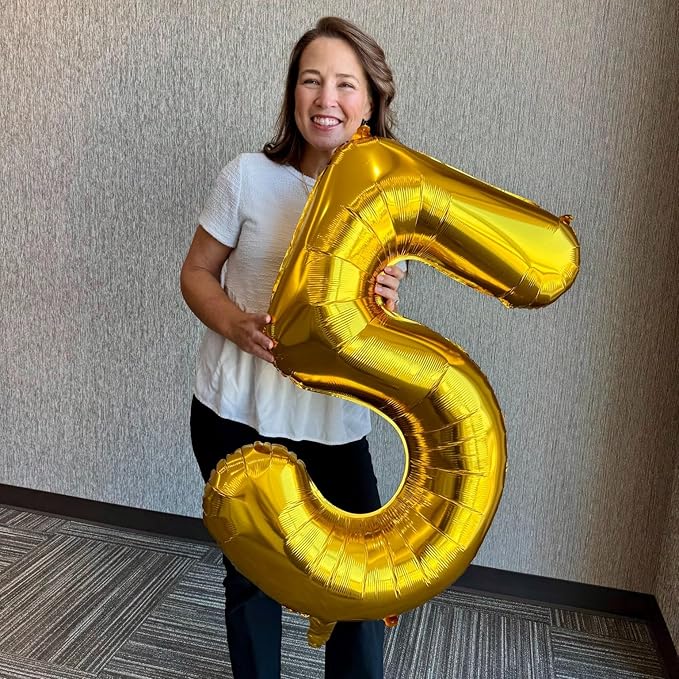 40 Inch Gold Number 3 Balloon, Giant 3 Number Balloons for 3rd Birthday Decorations, Party Supplies for Baby Boy Girl, Gold Party Decor