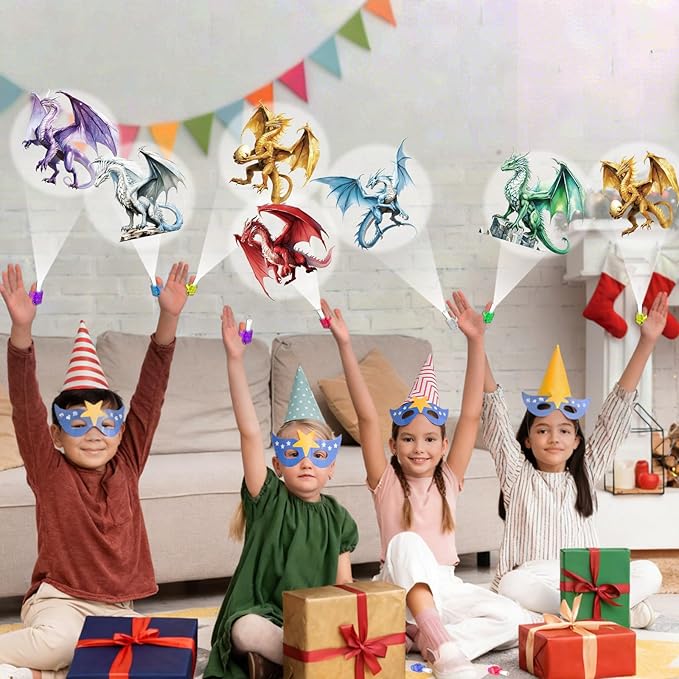 36 PCS Dragon LED Finger Lights Medieval Party Favors Glow in the Dark Light Up Finger Lights Magic Themed Toys Bulk for Birthday Party Goodie Bag Stuffer Birthday Gifts Classroom Prize