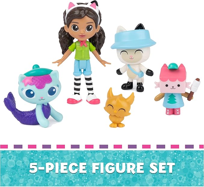 DreamWorks GABBY'S Dollhouse Campfire Gift Pack with Gabby Girl, Pandy Paws, Baby Box & Mercat Toy Figures, Collectible Kids Toys for Girls & Boys 3+