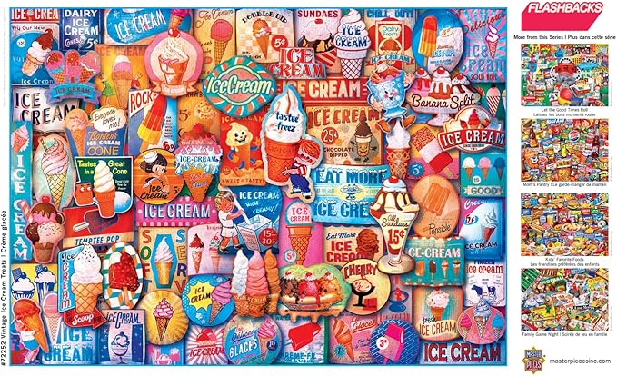 MasterPieces - 1000 Piece Jigsaw Puzzle, Ice Cream Treats, Fun for Adults, Family, Kids, Non-Glare Finish, 19.25" x 26.75"