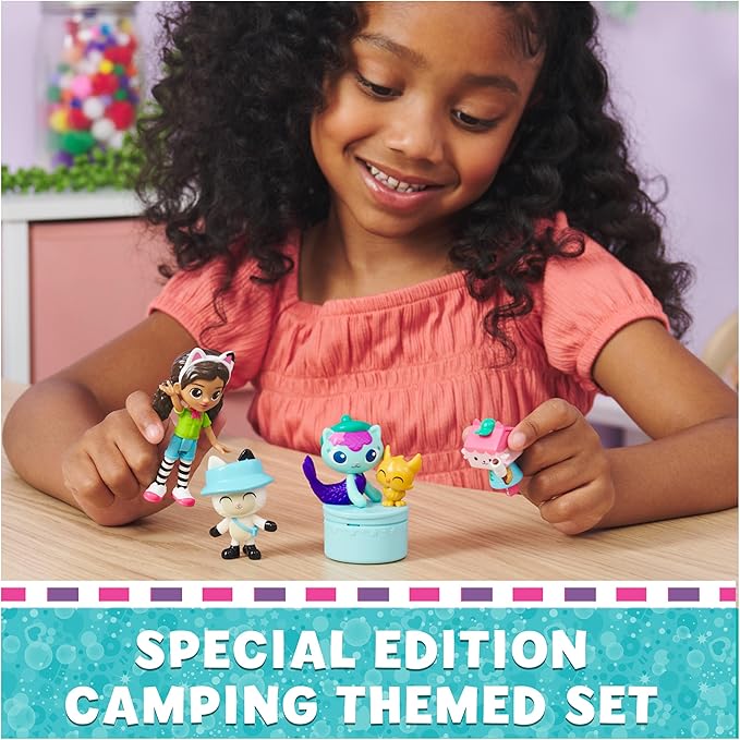 DreamWorks GABBY'S Dollhouse Campfire Gift Pack with Gabby Girl, Pandy Paws, Baby Box & Mercat Toy Figures, Collectible Kids Toys for Girls & Boys 3+