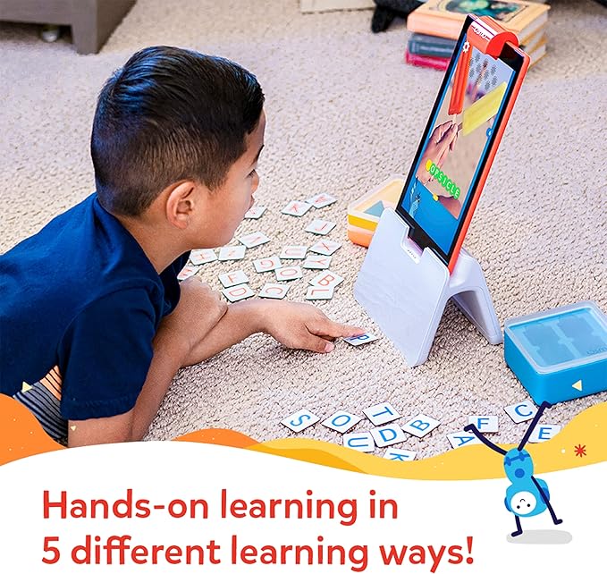 Osmo - Genius Starter Kit for Fire Tablet - 5 Educational Learning Games - Ages 6-10 - Math, Spelling, Creativity & More - STEM Toy Gifts for Kids, Boy & Girl (Fire Tablet 5 Games)