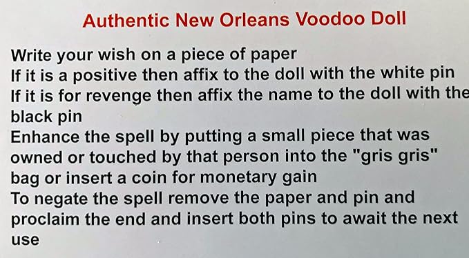 1 Authentic New Orleans Voodoo Doll - Assorted Colors