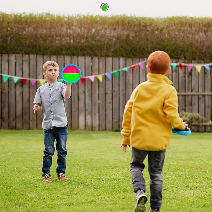 Ayeboovi Kids Toys Toss and Catch Ball Game 6 Paddles 3 Balls Outdoor Beach Pool Yard Games Toys for 3-12 Years Old Boys Girls Family Games Birthday Gift Easter Basket Stuffers for Kids