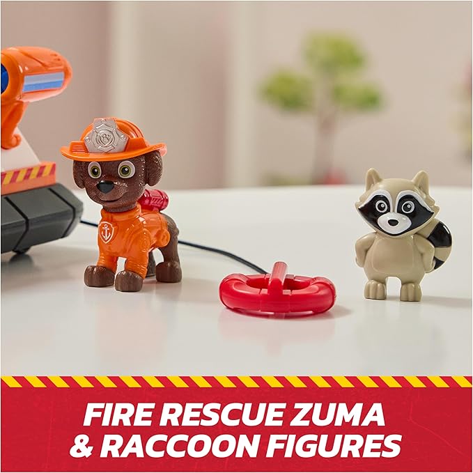 Paw Patrol Fire Rescue: Zuma Rescue Fire Boat with Action Figure, Launching Lifesaver, Raccoon & Toy Boat, Kids Toys for Boys & Girls Ages 3 and Up