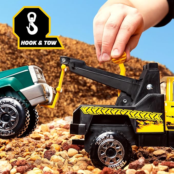 Tonka Steel Classics, Tow Truck - Made with Steel & Sturdy Plastic, Yellow Toy Construction Truck, Boys and Girls, Kids, Toddlers, Ages 3+