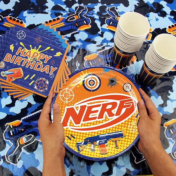 40Pcs Dart Battle Themed Party Supplies Include Plates and Napkins for 20 Guests Dart Battle Party Favors Birthday Decorations