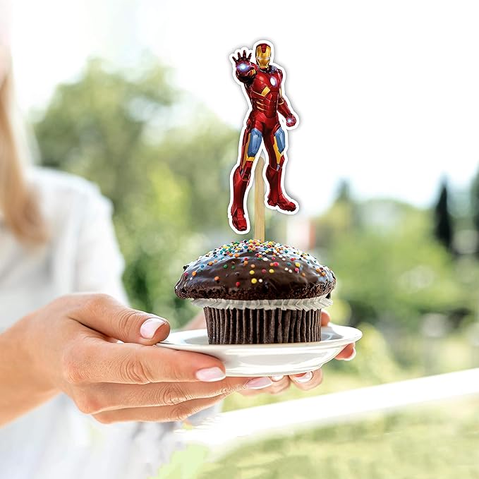 Suprhero Cupcake Topper – Hero-Themed Decorative Party Picks for Birthday Cupcakes, Dessert Tables, Themed Celebrations, Event Styling, Costume Parties, and Special Occasion Decorations