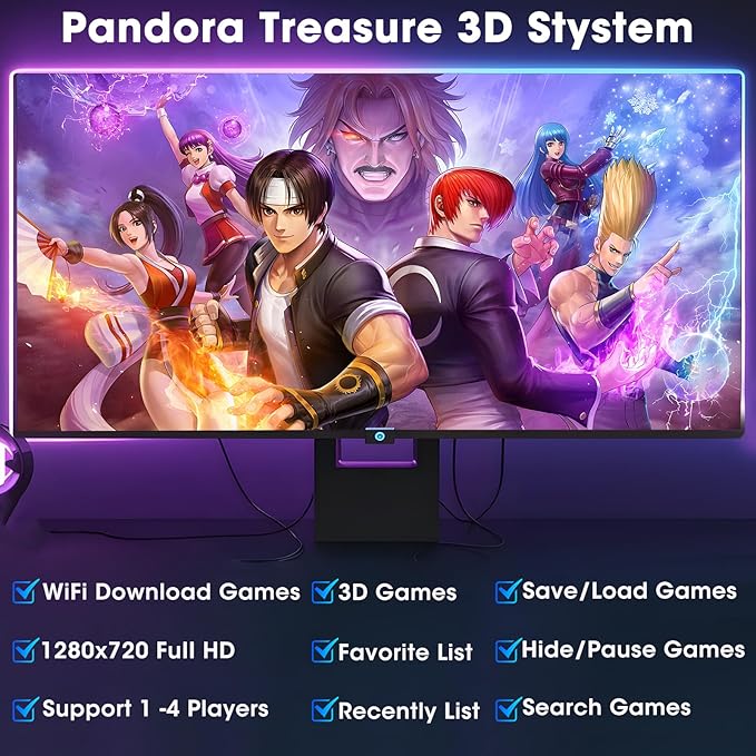 2026 Upgraded Arcade Console, Pandora Box, Built in 36,800 Games,PSP/DC/N64 Simulators,3D Game, 4K HDMI Output, Suitable for TV/PC/Projector, 256GB TF Card (Split)