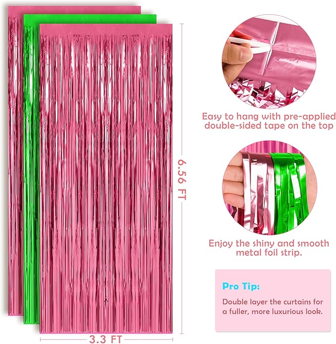 OHOME Witch Party Decorations - Pink and Green Party Backdrop Streamers | Happy Birthday Banner for Birthday Party Decorations Supplies | Witch Themed Decor Photo Booth Props,2 Pack
