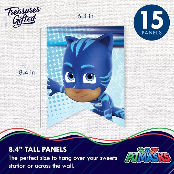 Treasures Gifted Officially Licensed PJ Masks Banner - Masks Birthday Party Supplies - Party Decorations - Wall Decor