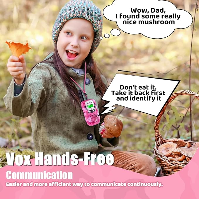 Vvinca Walkie Talkies for Kids Rechargeable 4 Pack, 3 Mile Walkie Talkie Long Range, Christmas Birthday Gift for Age 3-12 Boy Girl with Flashlight 22CH 2 Way Radio for Adventure Camping Outdoor Hiking