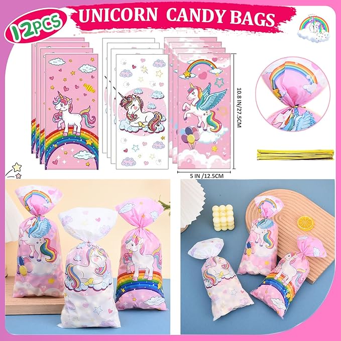 Unicorn Party Favors - Kids' Birthday Supplies, Goodie Bags Decorations, Fillers & Toys - Pink