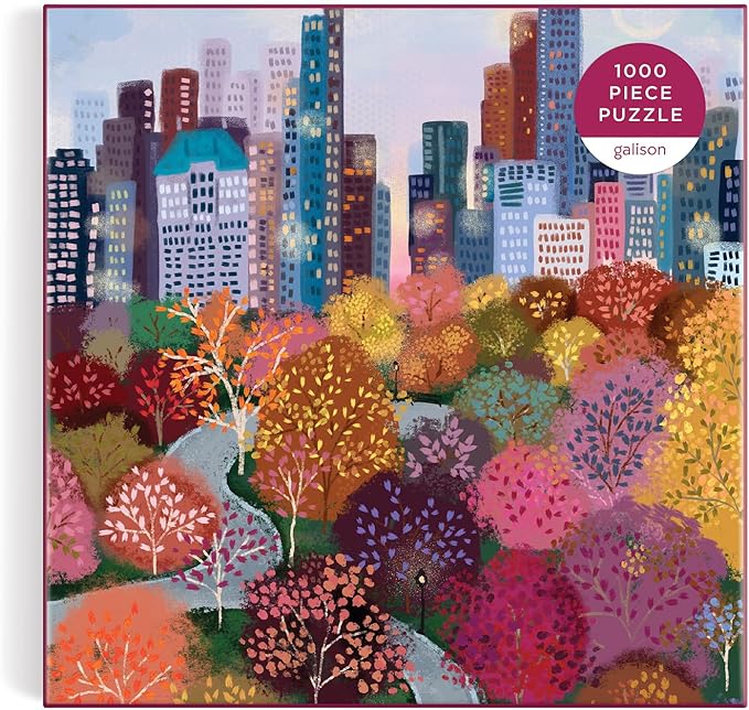 Galison Parkside View 1000 Piece Puzzle in a Square Box from Galison - 1000 Piece Puzzle for Adults, Beautiful Illustrations from Joy Laforme, Thick and Sturdy Pieces, Idea