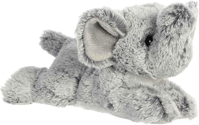 Aurora® Adorable Mini Flopsie™ Leroy Elephant™ Stuffed Animal - Mini Companions Ready for Playful Adventures - for Kids All Ages, Toddlers, Adults, and Families - Gray 8 Inches