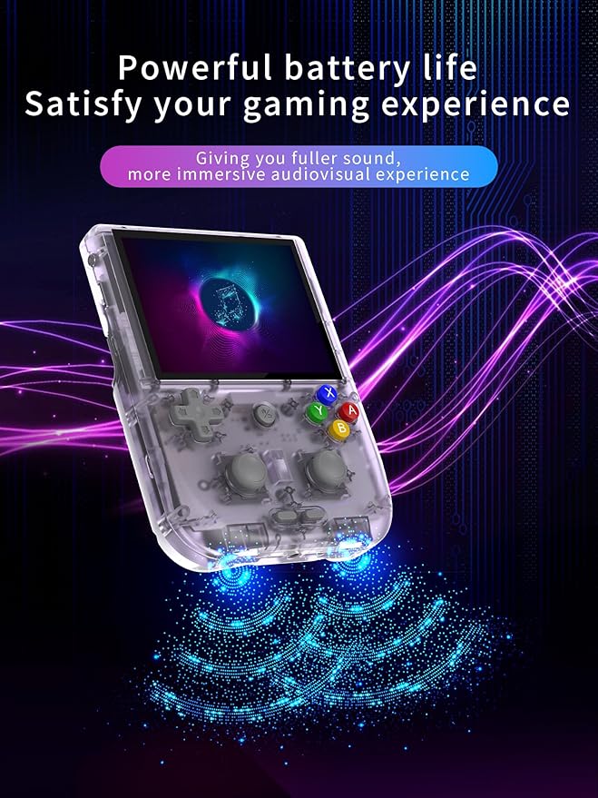 RG405V Handheld Game Console 4’’ IPS Touch Screen Android 12 Unisoc Tiger T618 64-bit Game Player Built-in 5500mAh Battery 128G TF Card with 3154 Games(RG405V Purple)