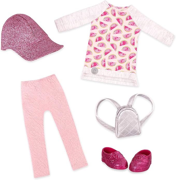 Glitter Girls – 14-Inch Doll Clothes – Head to Toe Glimmer Tunic & Leggings Deluxe Outfit, Pink 3+ Years – Children’s Toys