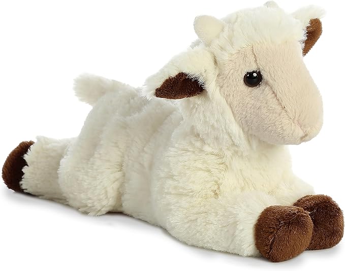 Aurora® Adorable Mini Flopsie™ Goat Kid Stuffed Animal - Mini Companions Ready for Playful Adventures - for Kids All Ages, Toddlers, Adults, and Families - White 8.5 Inches
