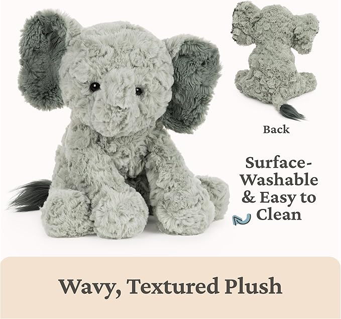GUND Cozys Collection Elephant Plush, Elephant Stuffed Animals for Ages 1 and Up, Gray, 10"