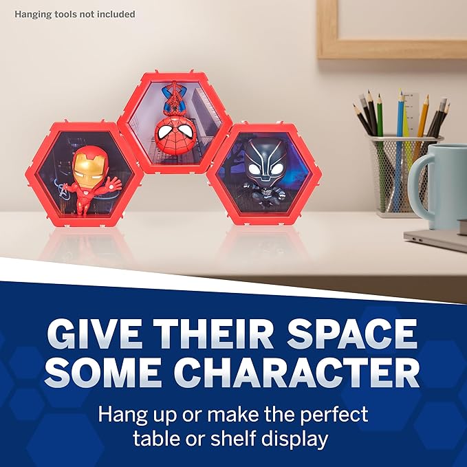 WOW! PODS 4D Marvel - Spiderman & Black Panther (2 Pack) - Unique Connectable & Collectable Action Figure Toy, Wall/Shelf Display, Easter Basket Stuffers, Marvel Toy Figures, Kids Gifts