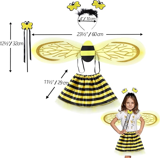 Seawhisper Princess Girls Dress Up Trunk Clothes for Kids Toddler Pretend Play Ladybug Bee Butterfly Costume Accessories