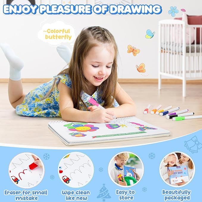 Busy Book for Toddlers 3-5,Preschool Learning Activities,Montessori Learning Educational Toys, Tracing Activity Coloring Books for Kids Ages 4-8, Autism Sensory Travel toys,Back to School,Easter Gifts