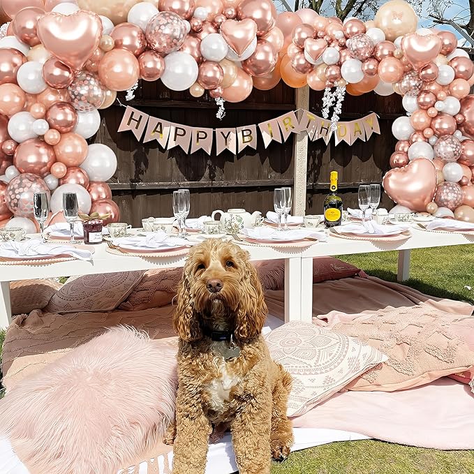 Rose Gold Balloons Garland Arch Kit 18 10 5 In Rose Gold Heart Foil Balloon Pearl White Chanmpagne Rosegold Confetti Balloons for Girls Women Mothers Day Bridal Baby Shower Birthday Party Decor