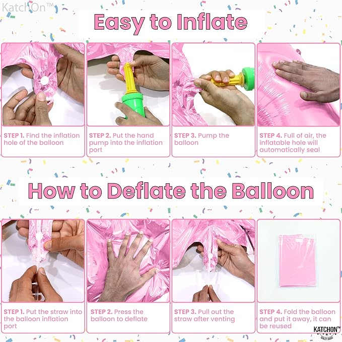 KatchOn, Light Pink Giant Number 7 Balloon - 40 Inch, Pink 7 Balloon for 7th Birthday Decorations for Girls