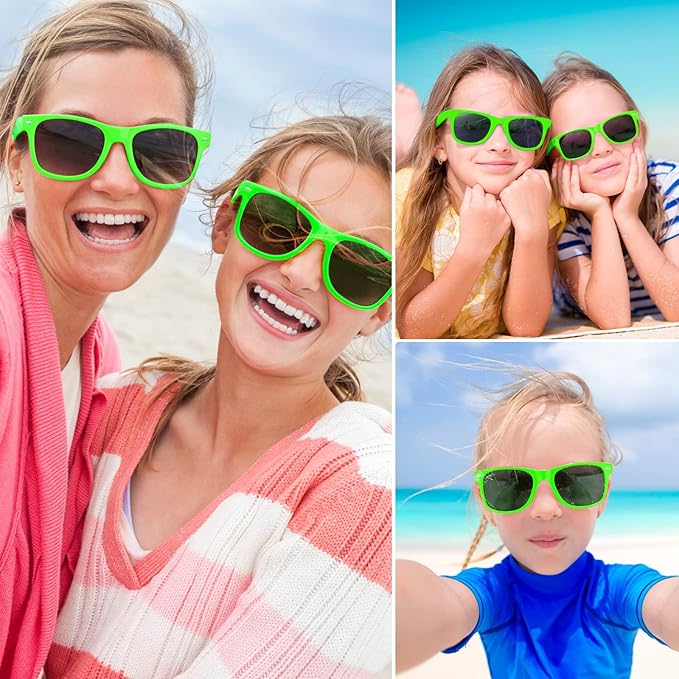 TUPARKA 12 Pack Sunglasses Bulk Summer Sunglasses Party Favors Goody Bag Fillers for Birthday Party Beach Pool Party, Green