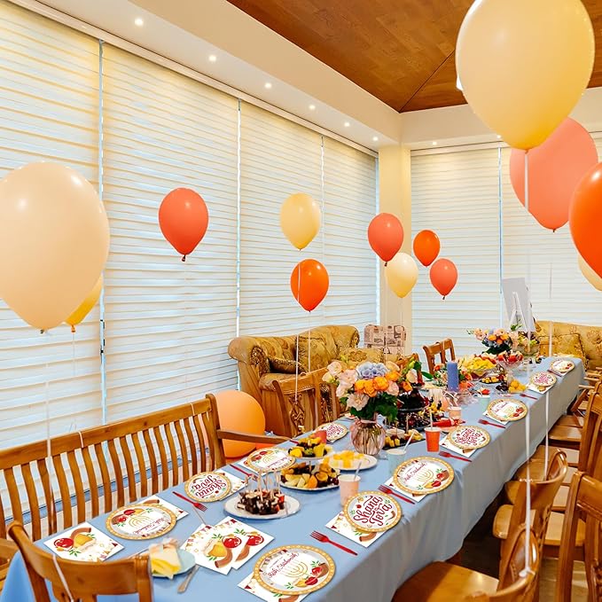 gisgfim 96 Pcs Rosh Hashanah Plates and Napkins Party Supplies Shana Tova High Holy Day Tableware Set Jewish New Year Party Decorations Favors for Kitchen Dining Room Serves 24