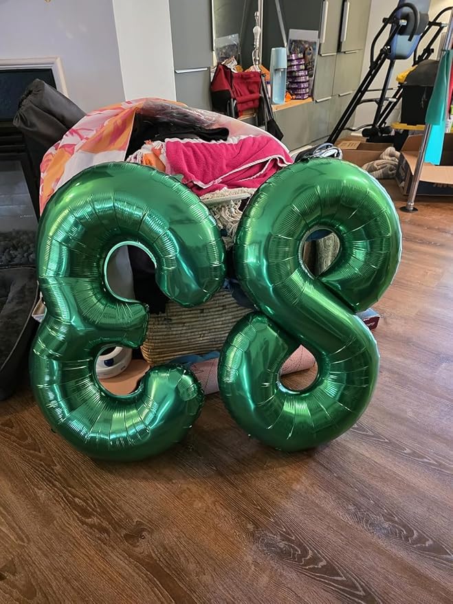 40 Inch Dark Green Number 4 Balloon, Giant 4 Number Balloons for 4th Birthday Decorations, Party Supplies for Baby Boy Girl, Dark Green Party Decor