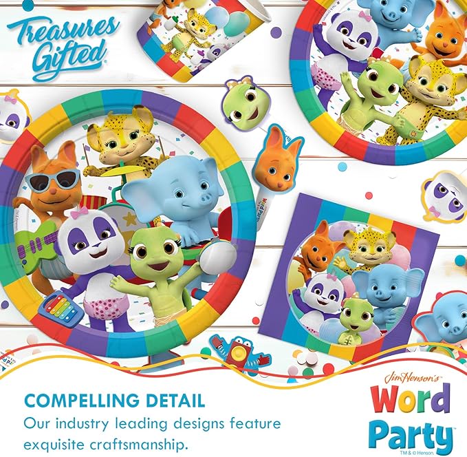 Treasures Gifted Officially Licensed Jim Henson’s Word Party Balloons - 24 Pack - 12" Word Party Birthday Balloons - Word Party Birthday Party Supplies - Latex Balloons for Word Party Birthday