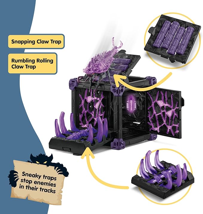 Schleich Eldrador Creatures - 34 PC Shadow Battle Cave with Bug Toy Playset - Insect Figurine for Boys and Girls with Expandable Fortress - Interactive, Imaginative Play for Kids Ages 7+ | 42675