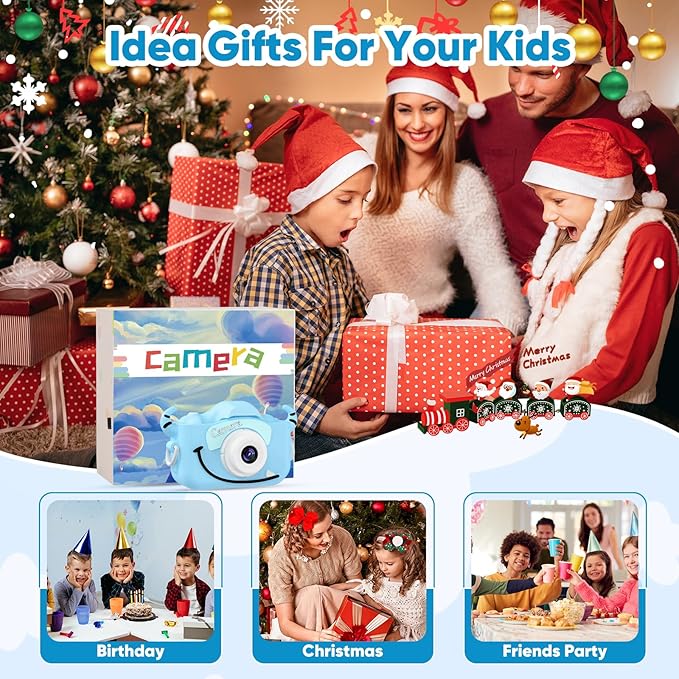 VisionX Kids Camera, 1080P HD Kids Digital Camera with 32GB Card, Toys for 3 Year Old Boys Birthday Christmas Kids Toys Gifts, Selfie Kids Camera for Age 3-12 Years
