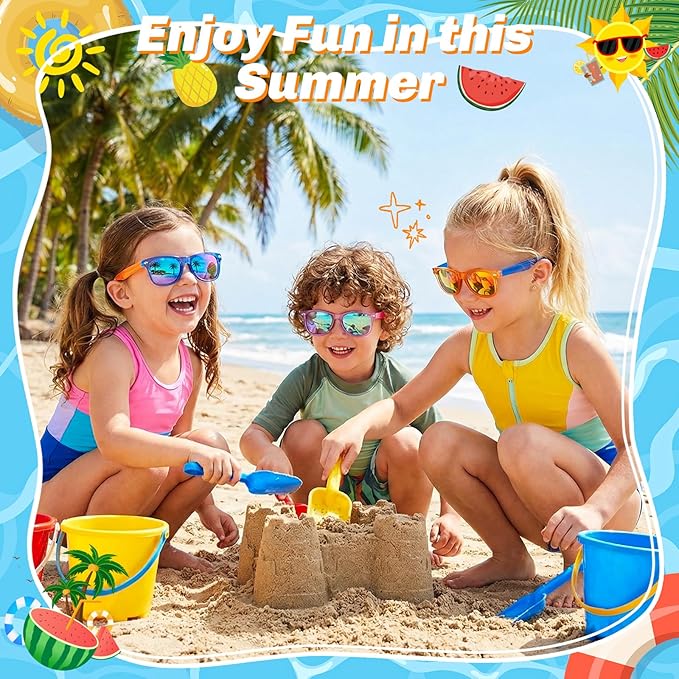 Kids Sunglasses Bulk Party Favors, Sunglasses for Kids with UV 400 Protection, Neon Sunglasses for Boys and Girls, Party Favor, Birthday Classroom Goodie Bags Party Supplies