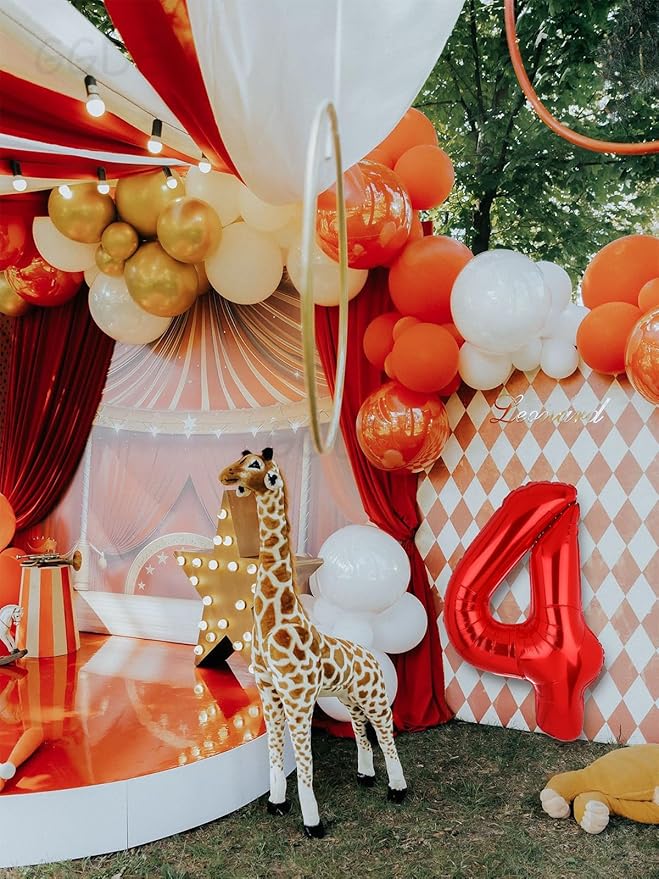 40 Inch 4 Red Number Balloons Mylar Foil Helium Digital Balloons Baby Shower 4st Birthday Party Decor Supplies