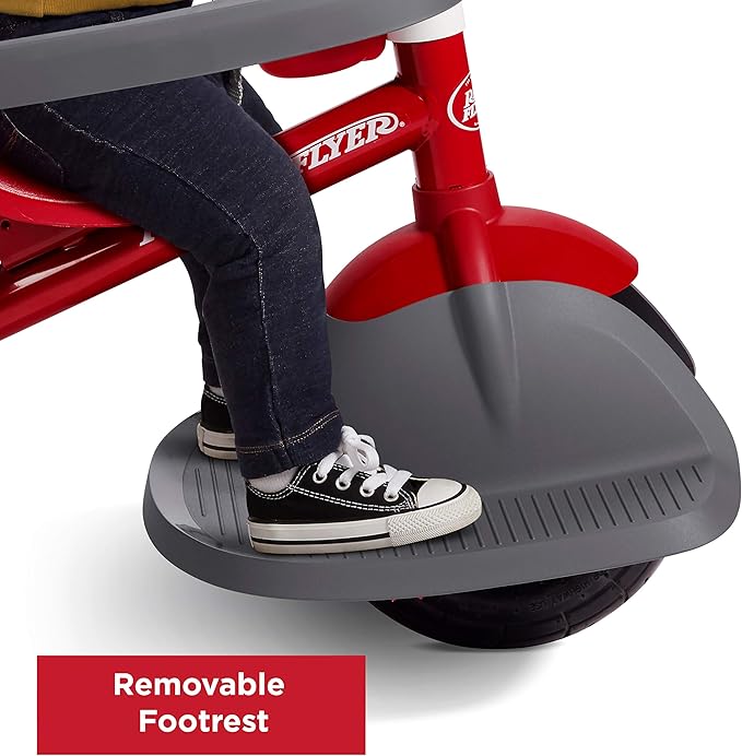 Radio Flyer Ultimate All-Terrain Stroll ’N Trike, Ages 1-5, Convertible 4-in-1 Tricycle, All-Terrain Tires, Parent Push Handle, UV Canopy, Accessories, Safety Harness, Stroller Tricycle for Toddlers