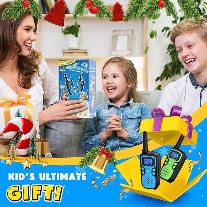 Wishouse Walkie Talkies for Adults Kids Long Range Rechargeable 6 Pack Family Camping Gift