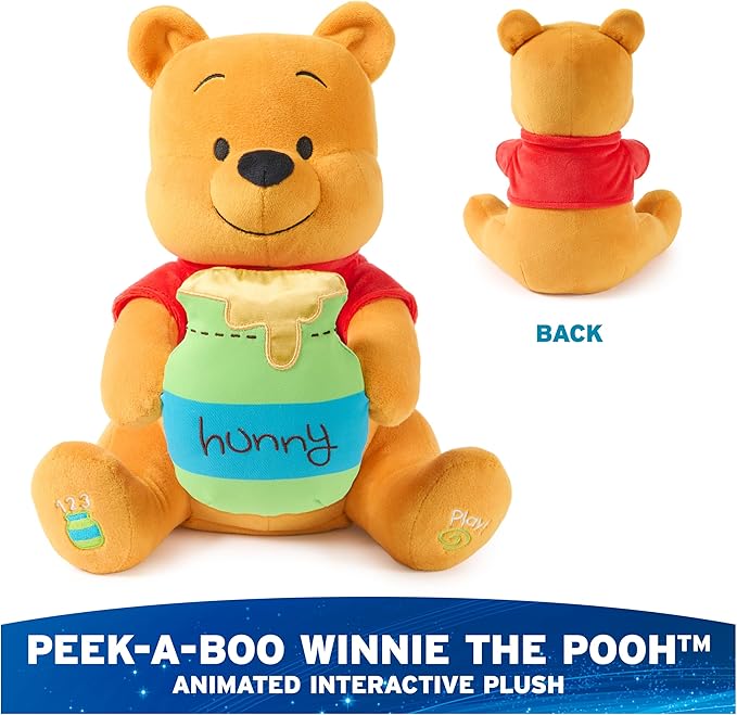 GUND Disney Official Peek-a-Boo Winnie The Pooh Plush, Interactive Stuffed Animal, Sensory Toys for Ages 0 and Up, Yellow, 11”