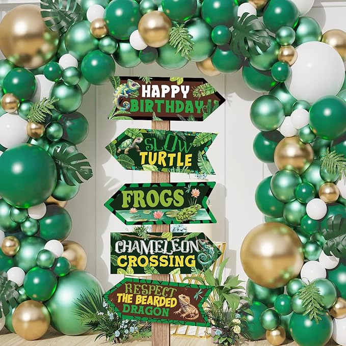 20 Pieces Reptile Birthday Party Decorations Welcome to Reptile Party Directional Signs Swamp Lizard Snake Alligator Reptile Birthday Party Supplies Wall Door Porch Yard Sign