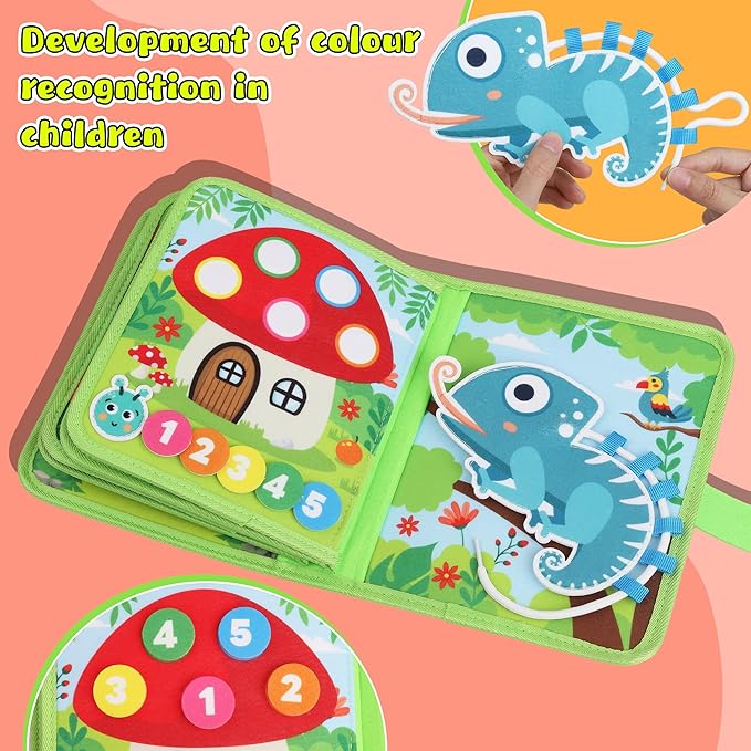 Busy Book for Toddlers 1-3 Montessori Toys for 1 2 3 Year Old - Farm Busy Board Educational Learning Sensory Toy for Boys Girls - Christmas Birthday Gifts for Toddlers Travel Toys for Airplane Car