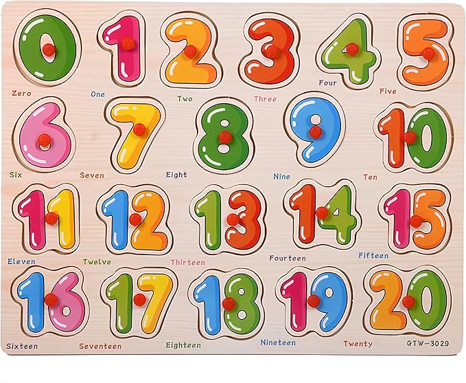 5-Pack Alphabet, Numbers, Shapes, Fruits & Vehicles Puzzle Wooden for Toddlers 3+ Years Old | ABC & 123 Shape Learning Toys with Board & Blocks | Preschool Education for Girls and Boys, Large