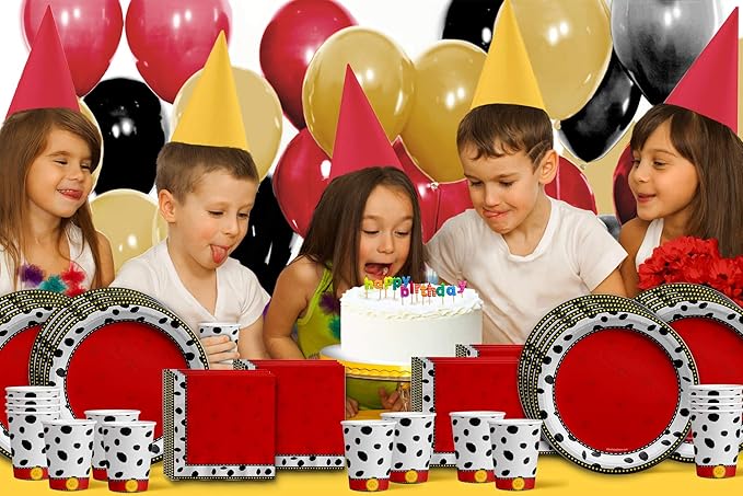 Dalmatians Birthday Party Supplies Set Plates Napkins Cups Tableware Kit for 16
