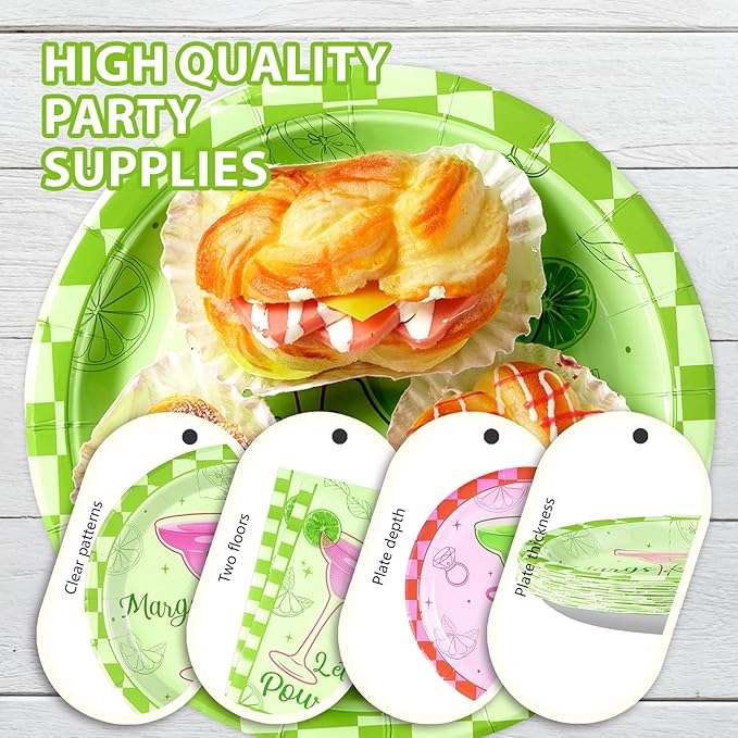 96Pcs Margs and Matrimony Bachelorette Party Decorations Fiesta Cocktail Plates and Napkins Sets Margarita Bachelorette Party Supplies for Mexican Cinco De Mayo Bridal Shower Favors Serves 24