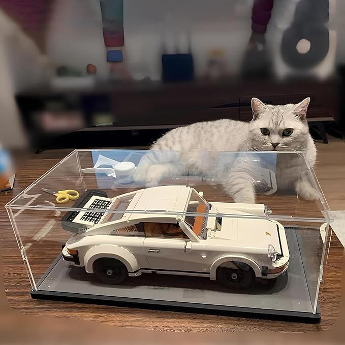 Non-Flimsy Acrylic Display Box – A Large, Thick, Truly Sturdy 4x28x26in(Length x Width x Height) Crystal-Clear Display Case, Securely Fixed with Nut Pins, No Push-in Slots Required