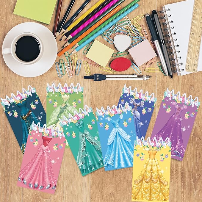 Princess party favors |12 invisible ink pen and 12 mini Notepads| Princess party Goodie Bag Stuffers, Classroom Prizes, party supplies