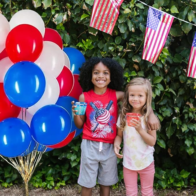 Red White and Blue Latex Balloons 100 Pack for 4th of July Decorations Independence Day Patriotic Anniversary Graduation Birthday Wedding Nautical Party Supplies